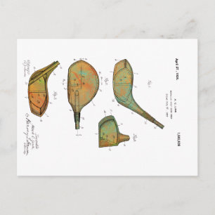 GOLF CLUB KÖPFE 1925 PATENT - Postkarte