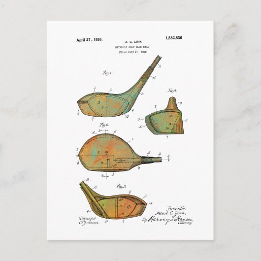 GOLF CLUB-KOPFPATENT - Postkarten (Vorderseite)