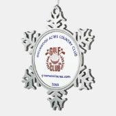 Golf Club League Logo-Website Jahr Schneeflocken Zinn-Ornament (Rechts)