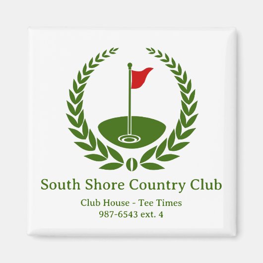 Golf Club Logo Custom Classic Golf Flag Magnet (Vorne)