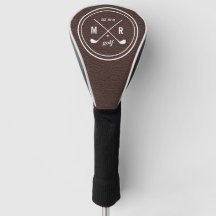 Golf Club Logo monogram Brown Leder
