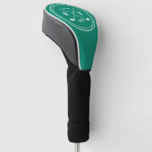 Golf Club Logo monogramm Smaragdgrünes Leder Golf Headcover (angewinkelt)