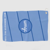 Golf Club Name Blue Stripes Golf Handtuch (Horizontal)