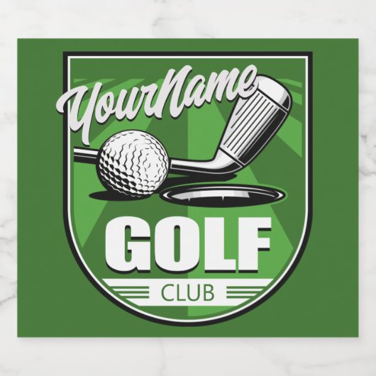 Golf Club NAME Pro Golfer Player Personalisiert Bierflaschenetikett (Einzelnes Label)