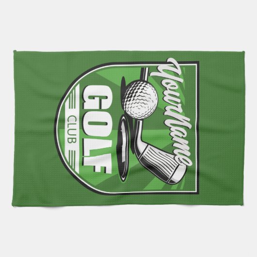 Golf Club NAME Pro Golfer Player Personalisiert Geschirrtuch (Horizontal)