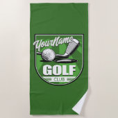 Golf Club NAME Pro Golfer Player Personalisiert Strandtuch (Vorderseite)