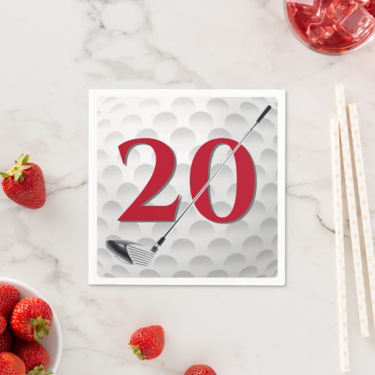 Golf Club Napkins 20. Geburtstag Serviette (Beispiel)