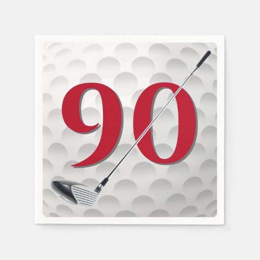 Golf Club Napkins 90. Geburtstag Serviette (Vorderseite)