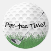 Golf Club on Ball Runder Aufkleber (Vorderseite)