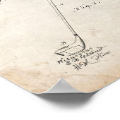 Golf Club Patent - Altes Aussehen Poster (Ecke)