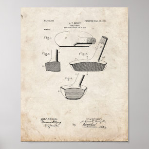 Golf Club Patent - Altes Aussehen Poster