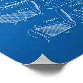 Golf Club Patent - Blueprint Poster (Ecke)