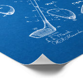 Golf Club Patent - Blueprint Poster (Ecke)