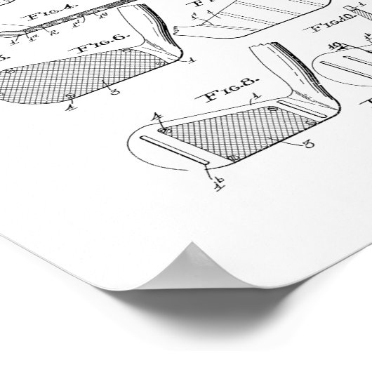 Golf Club Patent Poster (Ecke)