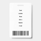 Golf Club Sonderturnier Custom Event Pass Ausweis (Rückseite)