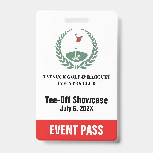 Golf Club Sonderturnier Custom Event Pass Ausweis (Vorderseite)