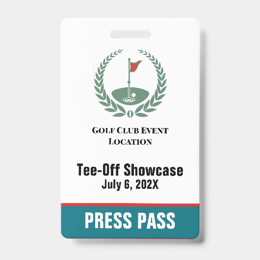 Golf Club Sonderturnier Custom Event Pass Ausweis (Vorderseite)