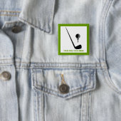 Golf Club und Kugel schwarz, grüne Gewohnheit Button (Beispiel)
