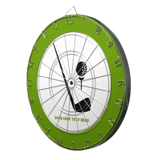 Golf Club und Kugel schwarz, grüne Gewohnheit Dartscheibe (Vorderseite rechts)