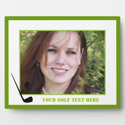 Golf Club und Kugel schwarz, grüne Gewohnheit Fotoplatte (Vorderseite)