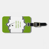 Golf Club und Kugel schwarz, grüne Gewohnheit Gepäckanhänger (Vorderseite horizontal)