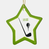 Golf Club und Kugel schwarz, grüne Gewohnheit Keramik Ornament (Links)