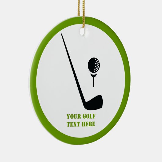 Golf Club und Kugel schwarz, grüne Gewohnheit Keramikornament (Rechts)