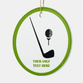 Golf Club und Kugel schwarz, grüne Gewohnheit Keramikornament (Links)