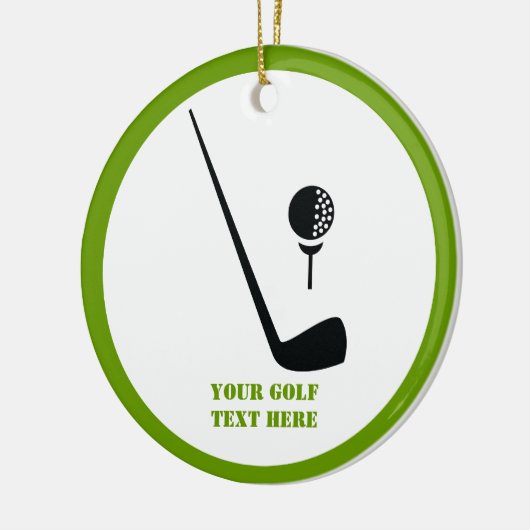 Golf Club und Kugel schwarz, grüne Gewohnheit Keramikornament (Links)