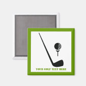 Golf Club und Kugel schwarz, grüne Gewohnheit Magnet (Vorderseite/Rückseite)