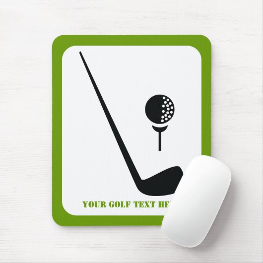 Golf Club und Kugel schwarz, grüne Gewohnheit Mousepad (Mit Mouse)