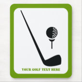Golf Club und Kugel schwarz, grüne Gewohnheit Mousepad (Vorne)