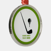 Golf Club und Kugel schwarz, grüne Gewohnheit Silbernes Ornament (Rechts)