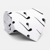 Golf Club und Kugel schwarz, weiß Krawatte (Gerollt)