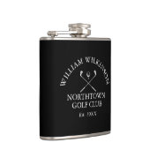 Golf Club und Mitglied Name Schwarz/Weiß Flachmann (Rechts)