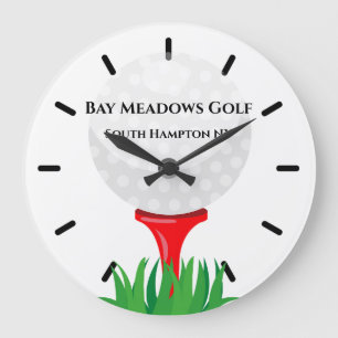 Golf Club Wall Clock, 10" - Round White Große Wanduhr