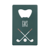 Golf Clubs 3 Letter Monogram Geldbeutel Flaschenöffner (Vorderseite)