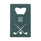 Golf Clubs 3 Letter Monogram Geldbeutel Flaschenöffner (Rückseite)