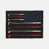 Golf Clubs American Flag Fleecedecke (Vorderseite (Horizontal))