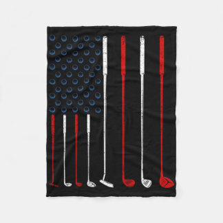 Golf Clubs American Flag Fleecedecke