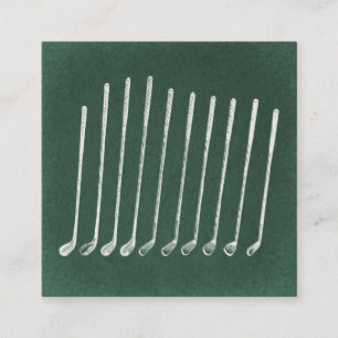 Golf Clubs Antiquitätenpflege Vintag Grüner Stil Begleitkarte