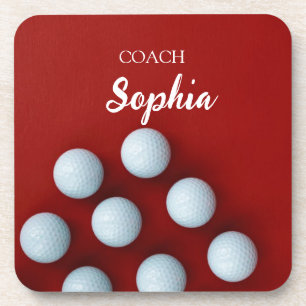 Golf Clubs Art Golf Coach Name für Golfspieler Getränkeuntersetzer