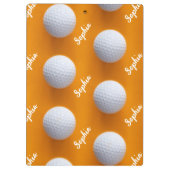 Golf Clubs Art Golf Coach Name für Golfspieler Klemmbrett (Rückseite)