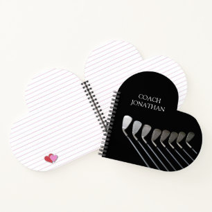 Golf Clubs Art Golf Coach Name für Golfspieler Notizblock