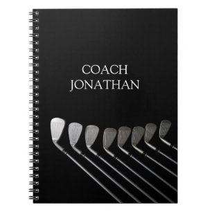 Golf Clubs Art Golf Coach Name für Golfspieler Notizblock