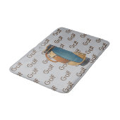 Golf Clubs Bag Tiled Text Design Badematte (Schrägansicht)