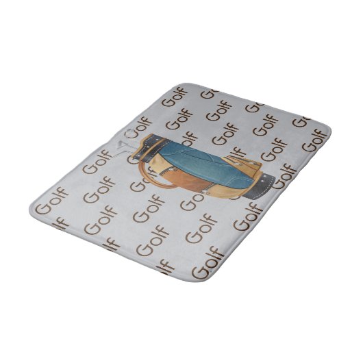 Golf Clubs Bag Tiled Text Design  Badematte (Schrägansicht)