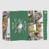 Golf Clubs & Ball 10 Fotos Bester Vater Par Golfhandtuch (Horizontal)