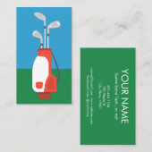 Golf Clubs Business Cards - Red Green Blue Visitenkarte (Vorne/Hinten)