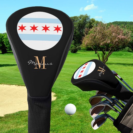 Golf Clubs Covers - Flag mit Monogramm & Chicago Headcover